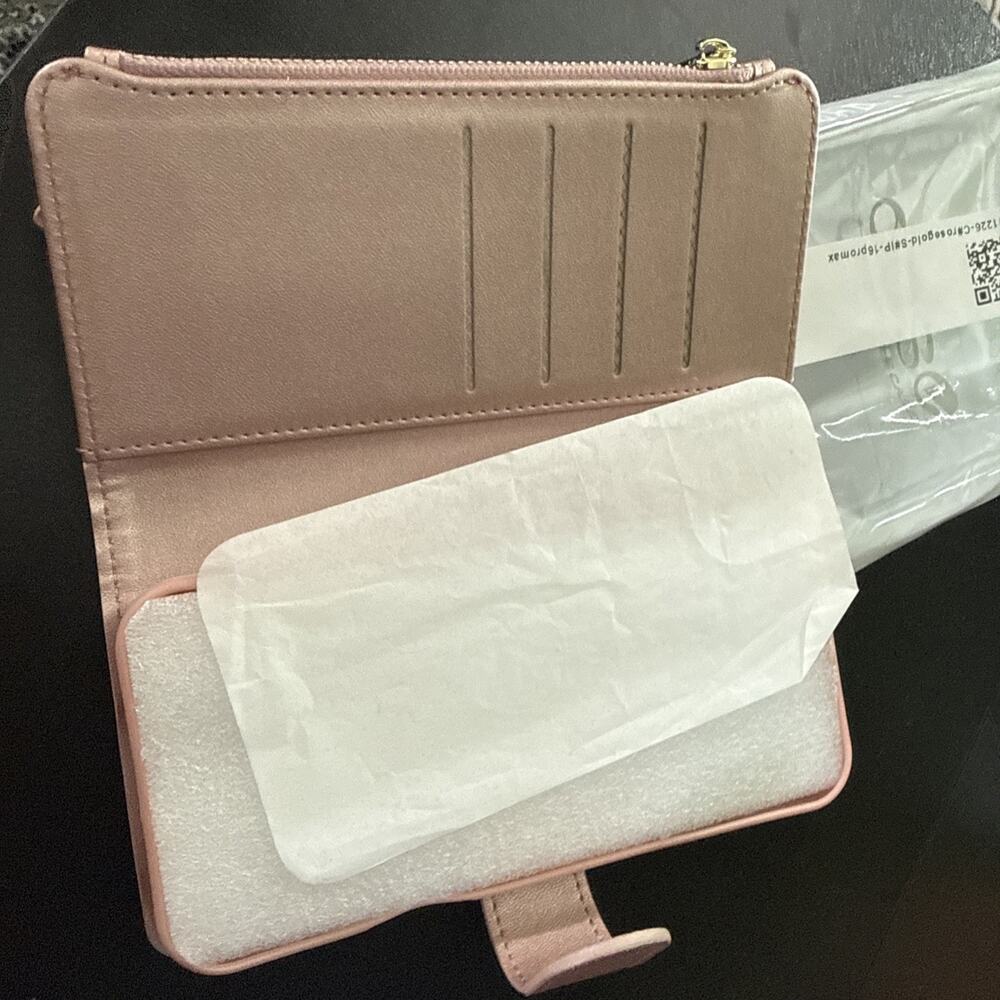 iPhone 16 Pro Max Case, Rose Gold W/wallet - Picture 3 of 6